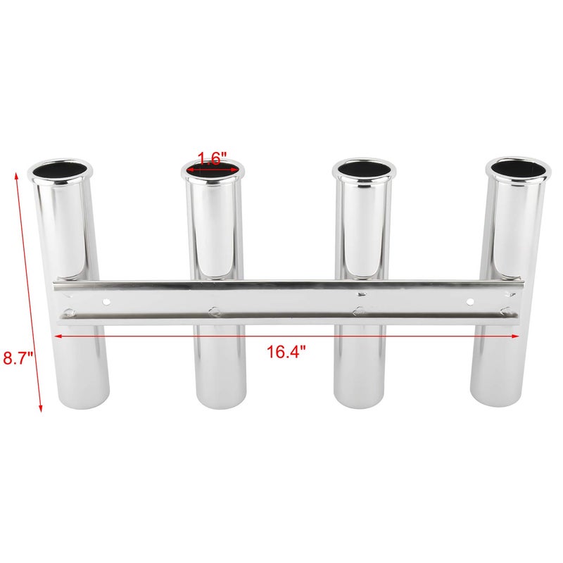 NovelBee 4 Tubes 316 Stainless Steel Fishing Rod Holder for Boats Yacht - Image 2